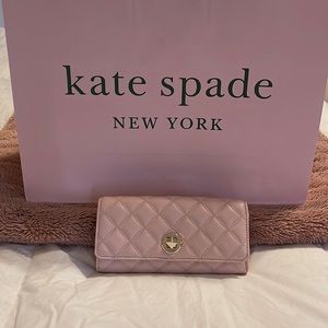 Kate Spade Pink Natalia Large Flap Turnlock Wallet